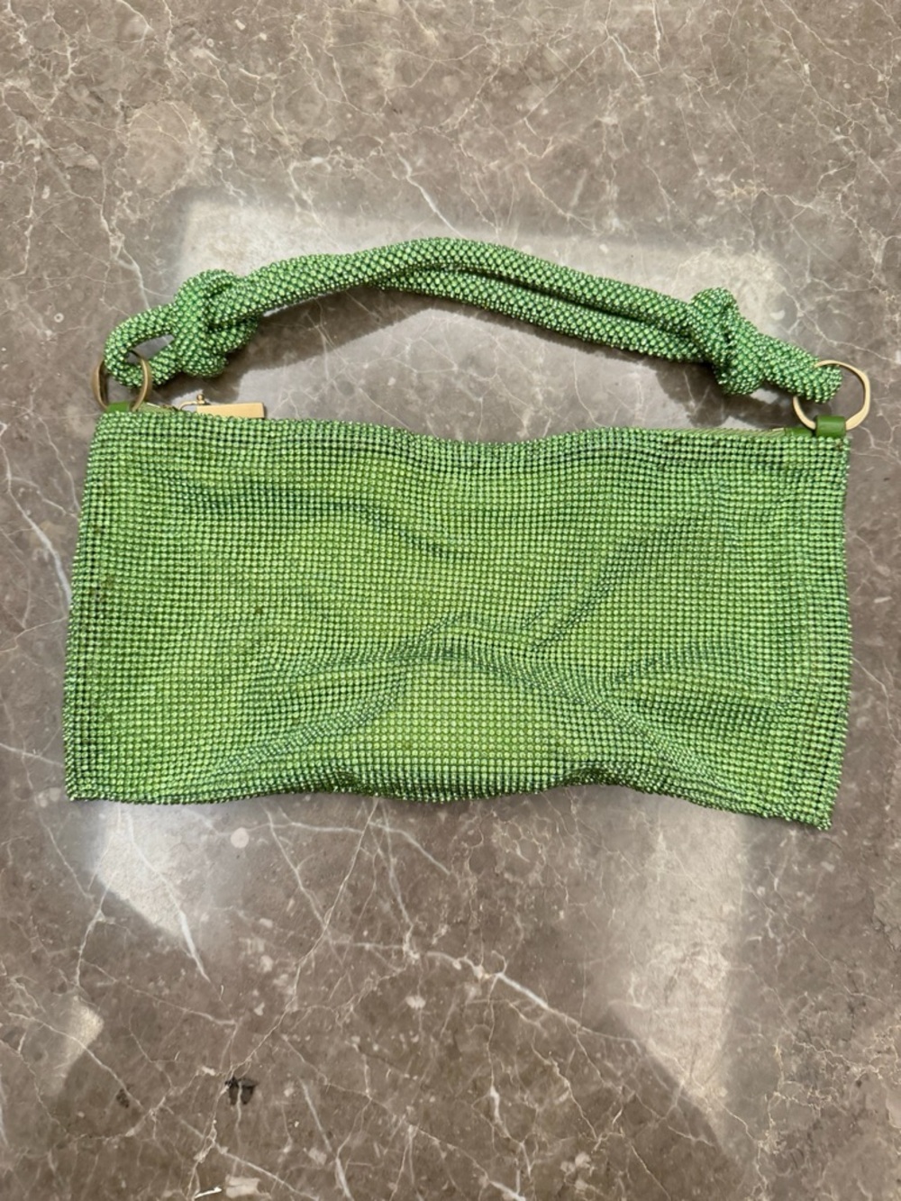 cult gaia Lime Crystal Mesh Knot-Handle Shoulder Bag - Picture 11 of 15